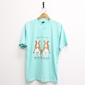 Vintage Corgi Dog and Cows T Shirt Large